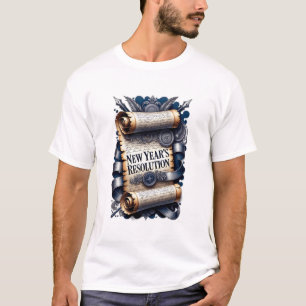 Camiseta de resolución de año nuevo, pergamino orn