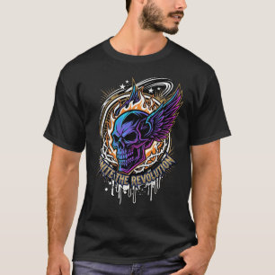 Camiseta de Resurrección Mecánica Cráneo Cyberpunk