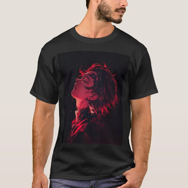 Camiseta de retrato de anime Crimson Shadow (Anverso)