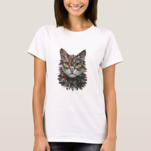 CAMISETA DE RETRATO DE GATO CALLADO HANDCRAFTED