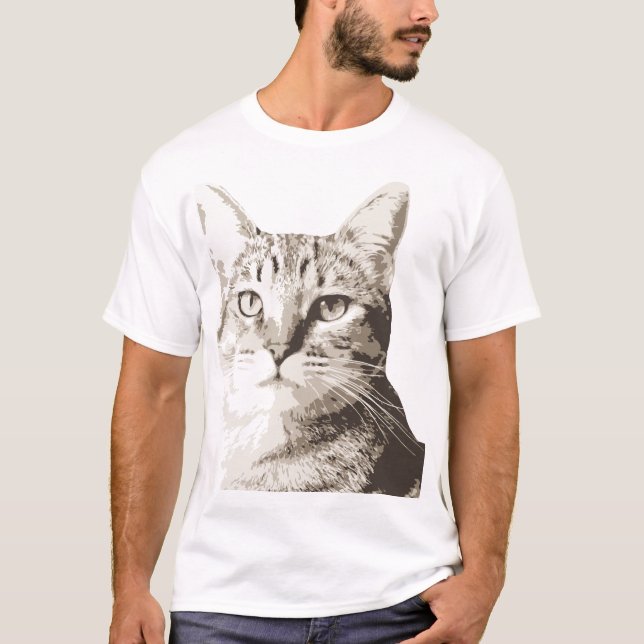 Camiseta de retrato de gato de Tabby (Anverso)