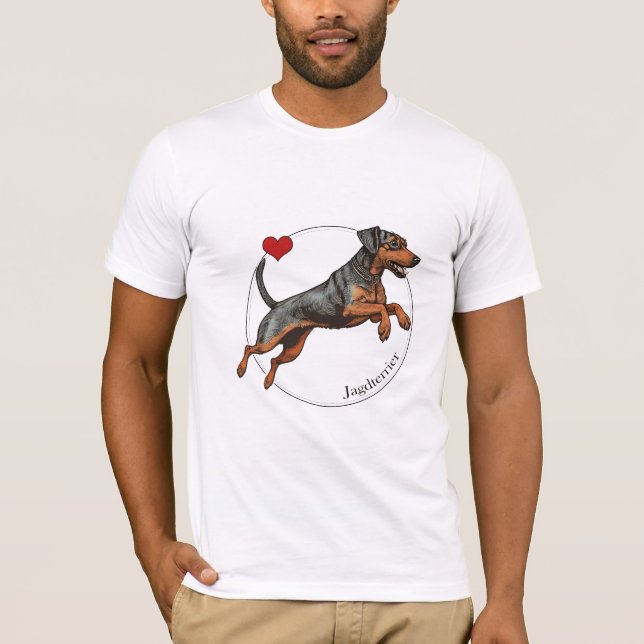 Camiseta de retrato de Jagdterrier Hunter alemán (Anverso)