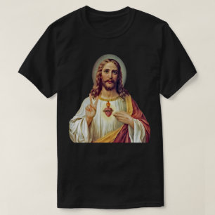 Camiseta de retrato de Jesús con signo de paz del