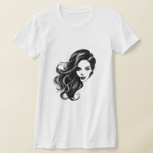 Camiseta de retrato de mujeres blancas y negras