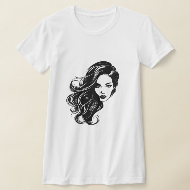 Camiseta de retrato de mujeres blancas y negras (Distribución)