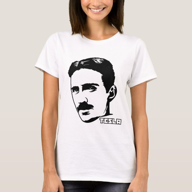 camiseta de retrato de Nikola Tesla (Anverso)