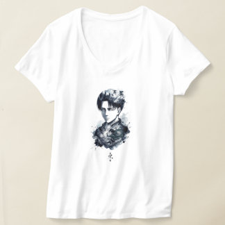Camiseta de retrato de soldado con tinta azul
