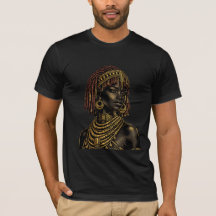 Camiseta de retrato dorado de mujer africana - G c