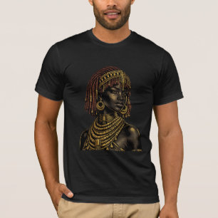 Camiseta de retrato dorado de mujer africana - G c