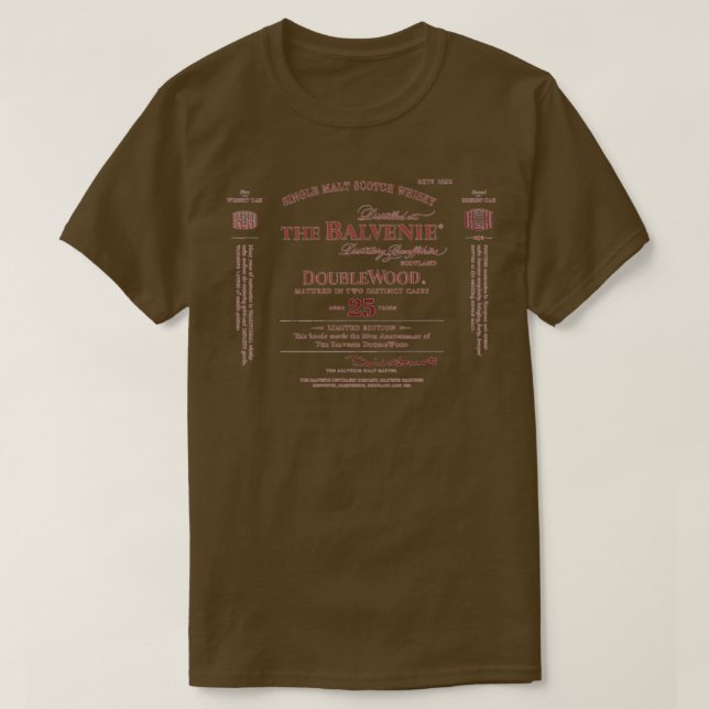 Camiseta de Retro El Malt BalvenieScotch más fino 25 años  (Diseño del anverso)