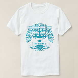 Camiseta de Reunión Familiar con Árbol Genealógico