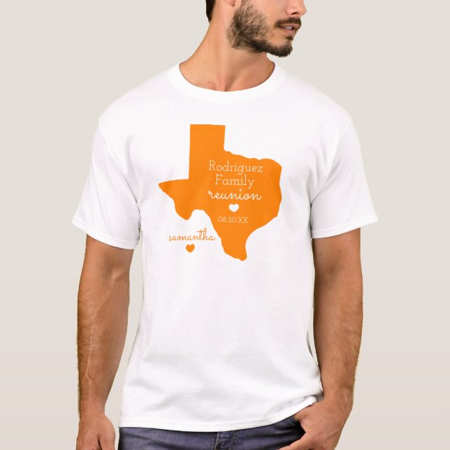 Camiseta de Reunión Familiar de Texas por el Estad (Anverso)
