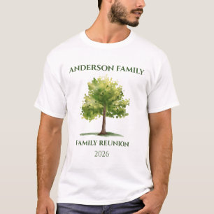 Camiseta de Reunión Familiar del Árbol de Acuarela