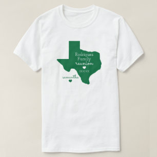 Camiseta de Reunión Familiar Verde de Texas