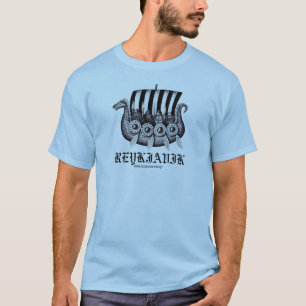 Camiseta de Reykjavik Islandia con vikingos en