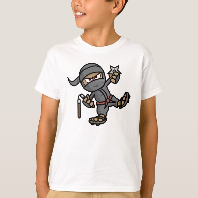 Camiseta De Ringer Azul Ninja Kids (Anverso)