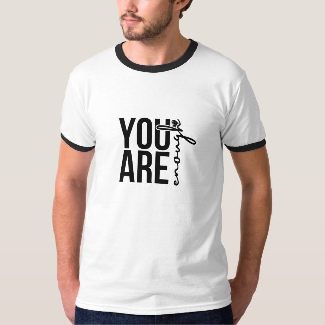 Camiseta de Ringer básica para hombres (Anverso)