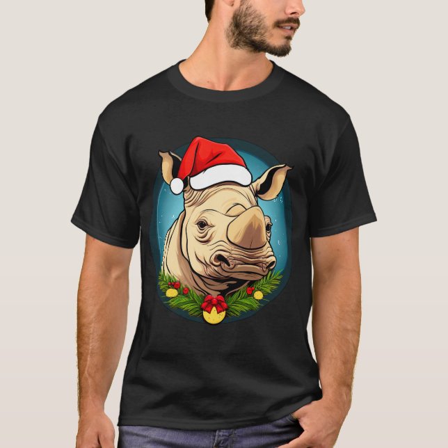 Camiseta de rinoceronte de Navidad (Anverso)