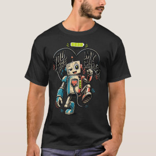 Camiseta de Robot Adorable 'Eres Mi Cargador'