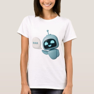 Camiseta de Robot de IA Adorable – Diseño Futurist