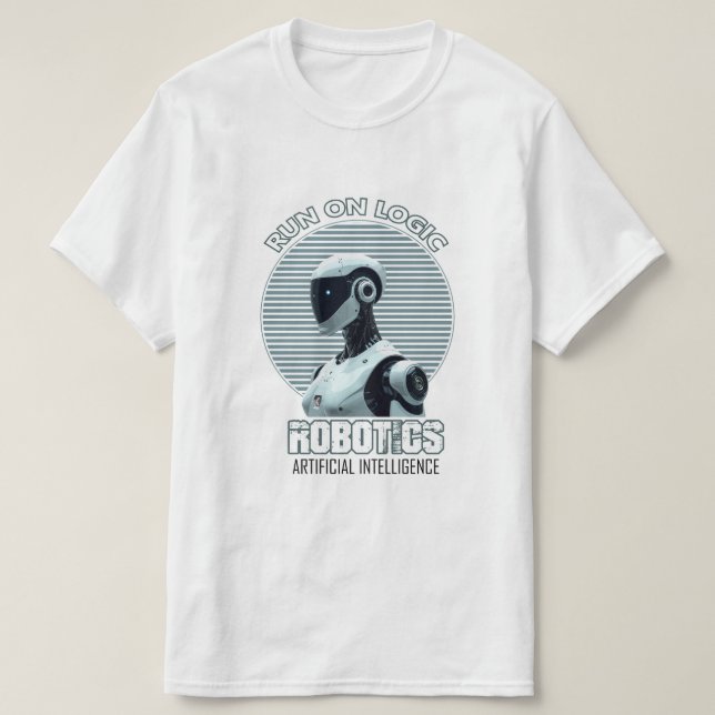 Camiseta de Robot Humanoide de IA Moderna | Run On (Diseño del anverso)
