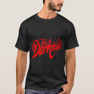 Camiseta de roca con texto rojo arcano