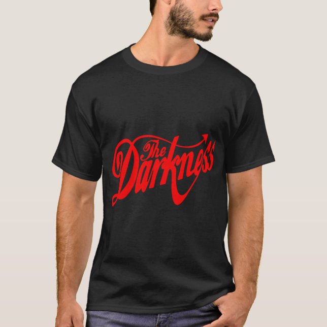 Camiseta de roca con texto rojo arcano (Anverso)