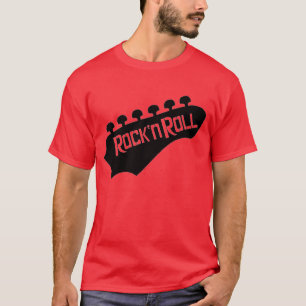 Camiseta de rock y guitarra rodante