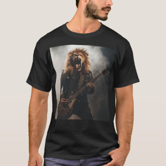Camiseta de Rockstar Guitarrista León Rugiente