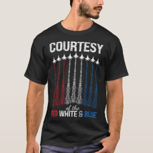 Camiseta De Rojo Azul Blanco Ee.Uu. Combatir Jets 4 De Juli