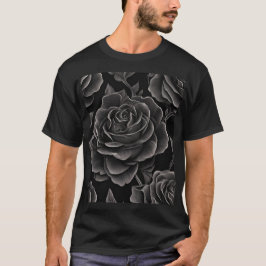 camiseta de rosa negro