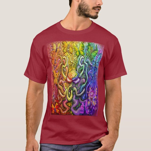 Camiseta de Rosas de fábricas de arcoiris (Anverso)