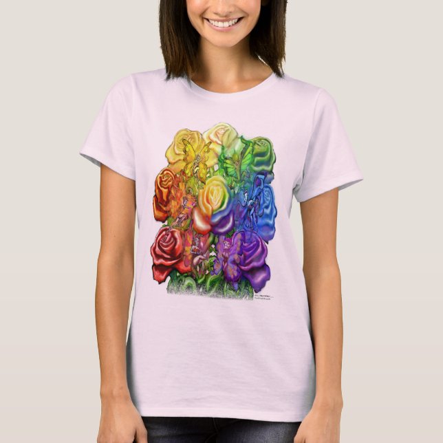 Camiseta de Rosas de fábricas de arcoiris (Anverso)