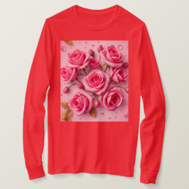 Camiseta de rosas rosadas de ensueño