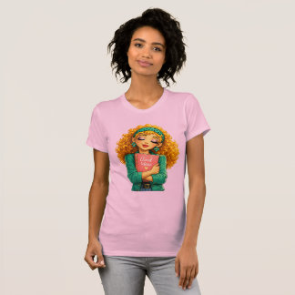 Camiseta de Rosie Max Cartoon Girl – Naranja Diver