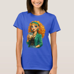 Camiseta de Rosie Max Cartoon Girl – Naranja rizad