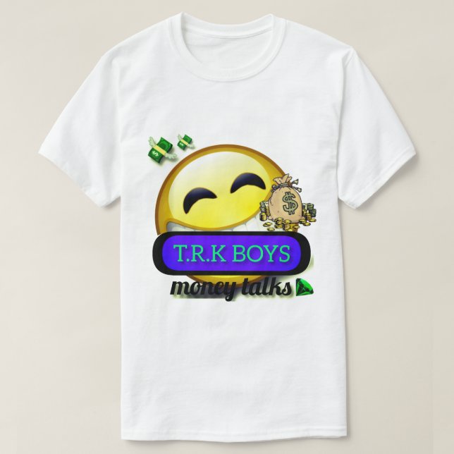CAMISETA DE ROSTRO SONRIENTE T.R.K MONEY TALKS (Diseño del anverso)