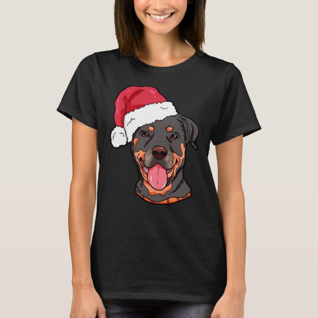 Camiseta De Rottweiler Dog White Black (Anverso)