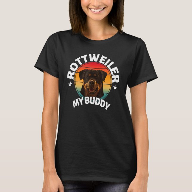 Camiseta de Rottweiler Mi Amigo Perros Lindos Retr (Anverso)