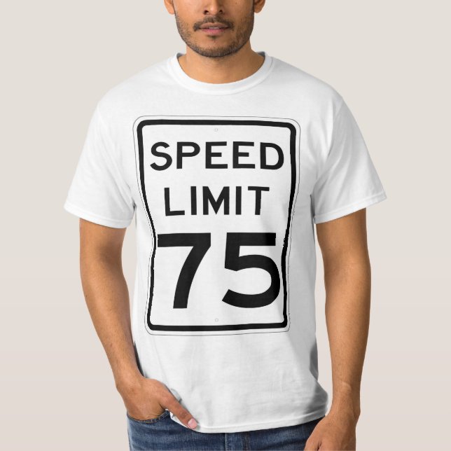 Camiseta de Rótulo con límite de velocidad de 75 M (Anverso)