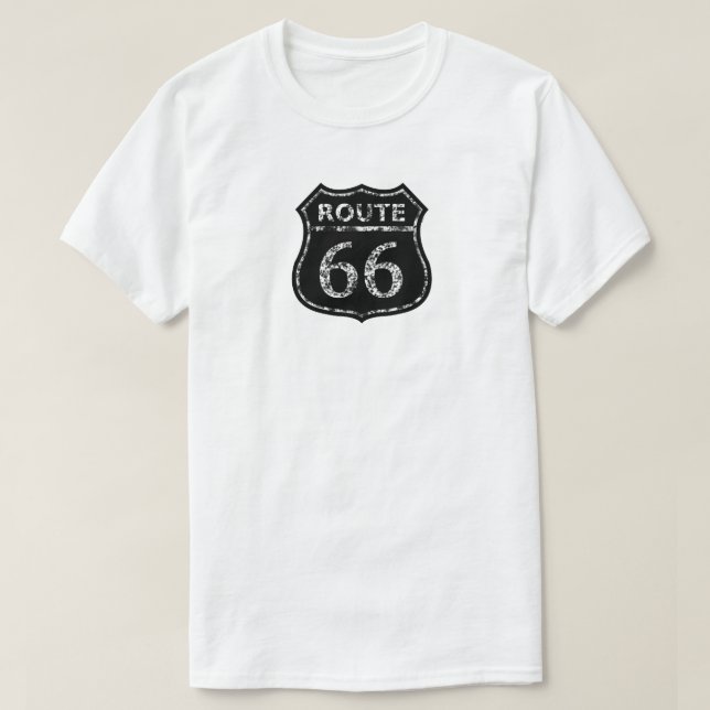 Camiseta de RÓTULO de GRUNGE NEGRO ROUTE 66 mascul (Diseño del anverso)