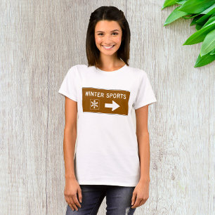 Camiseta de Rótulo de Winter Sports Road