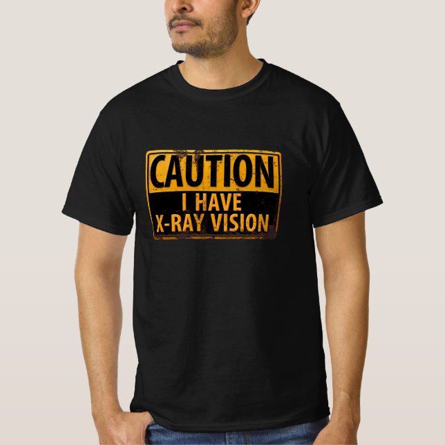 Camiseta de Rótulo divertida, "PRECAUCIÓN, tengo v (Anverso)