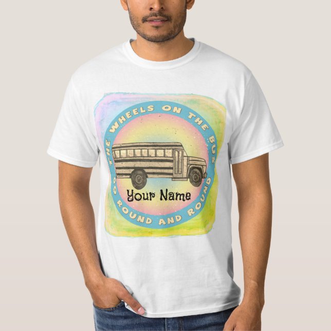 Camiseta de ruedas de autobús escolar (Anverso)