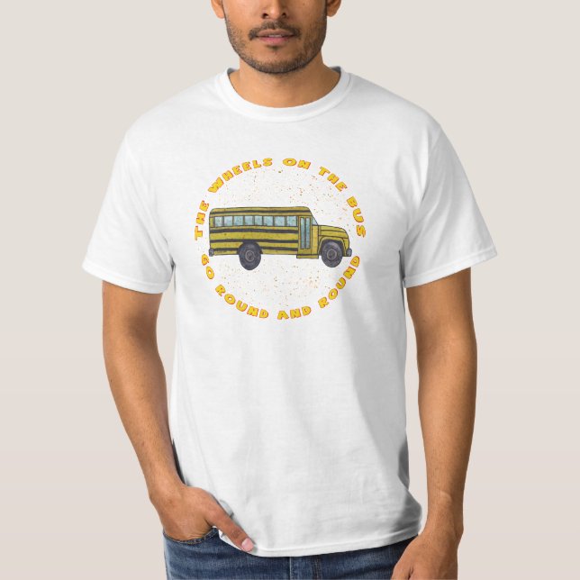 Camiseta de Ruedas de Autobús Escolar (Anverso)