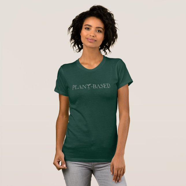 Camiseta de sabio y verde para vegetarianos (Anverso completo)