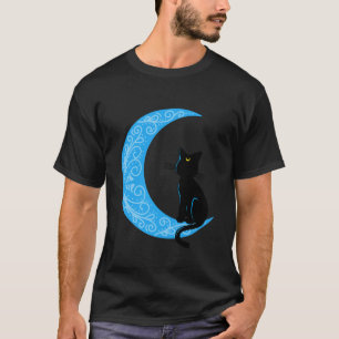Camiseta de Sailor Mom Luna creciente de gato negr