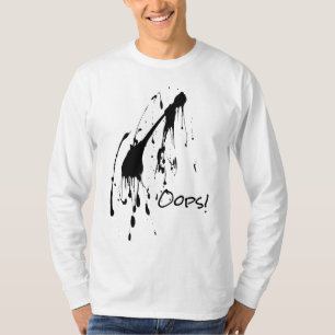 Camiseta de salpicaduras de pintura negra "Oops!"