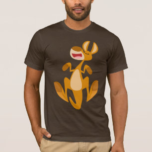Camiseta de salto del canguro del dibujo animado