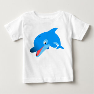 Camiseta de salto linda del bebé del delfín del